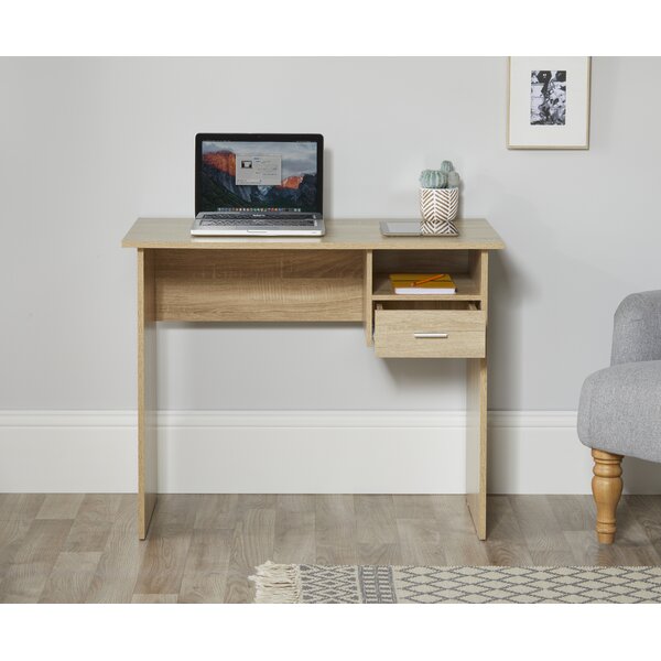 Oak on sale desk wayfair